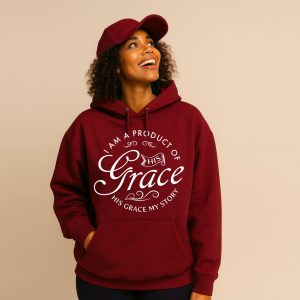 Product of Grace Maroon Hoodie
