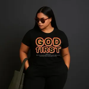 GOD FIRST Black Tee
