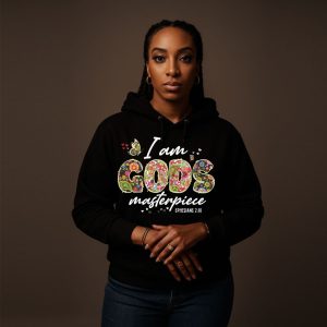 I am God's Masterpiece Black Hoodie