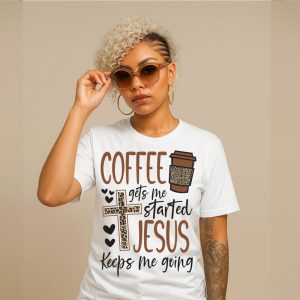 Coffee and Jesus White Tee